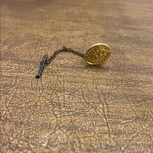 Gold Tie Tack with Chain